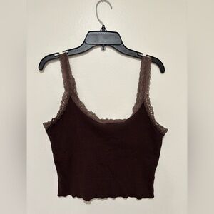Cotton On Chocolate Lace Detail Tank size medium